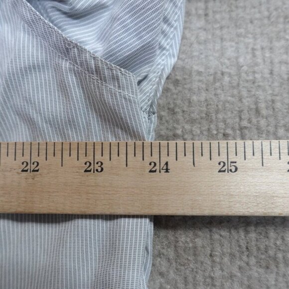 ExOfficio Shirt Large Gray Tab Sleeves Snap Front Insect Shield Vented Nylon - Picture 7 of 14